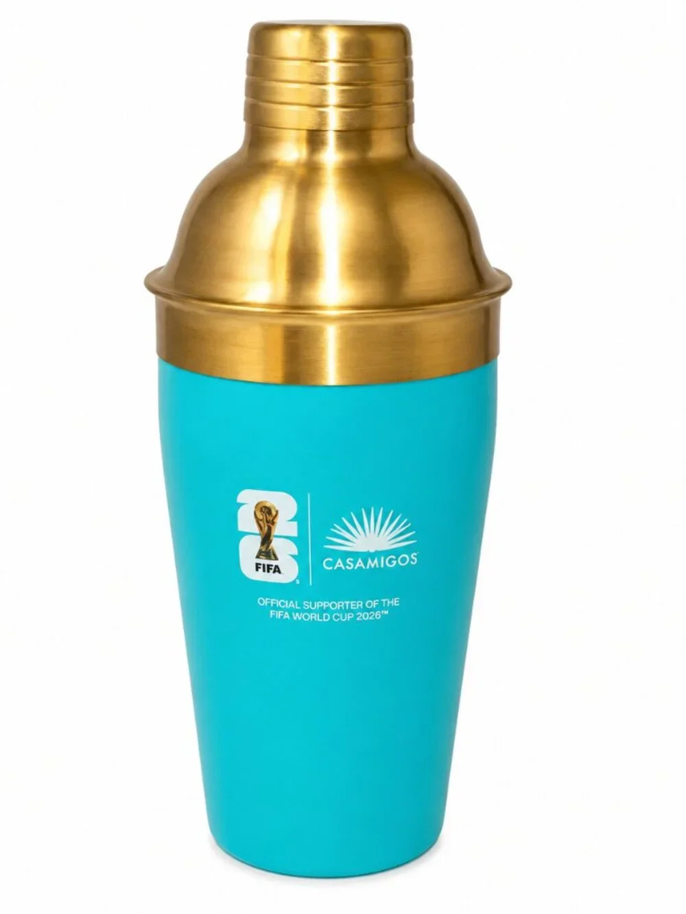 Casamigos Turquoise Insulated Cocktail Shaker – Gold Lid